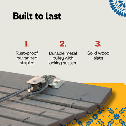 Wooden Pergola Blind - Gray