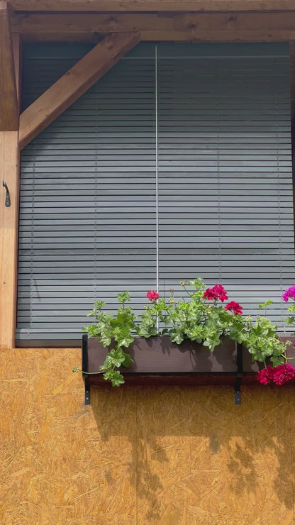 Wooden Pergola Blind - Gray